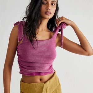 free people boulevard tank in pink berry